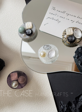 InTheCase 四色天然矿石装饰珍珠伸缩气囊粘贴式折叠手机支架