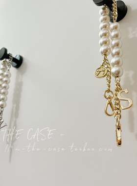 InTheCase森女系温柔仙女风双排大珍珠字母ins防摔手腕链条防丢失手机壳绳适用iphone华为