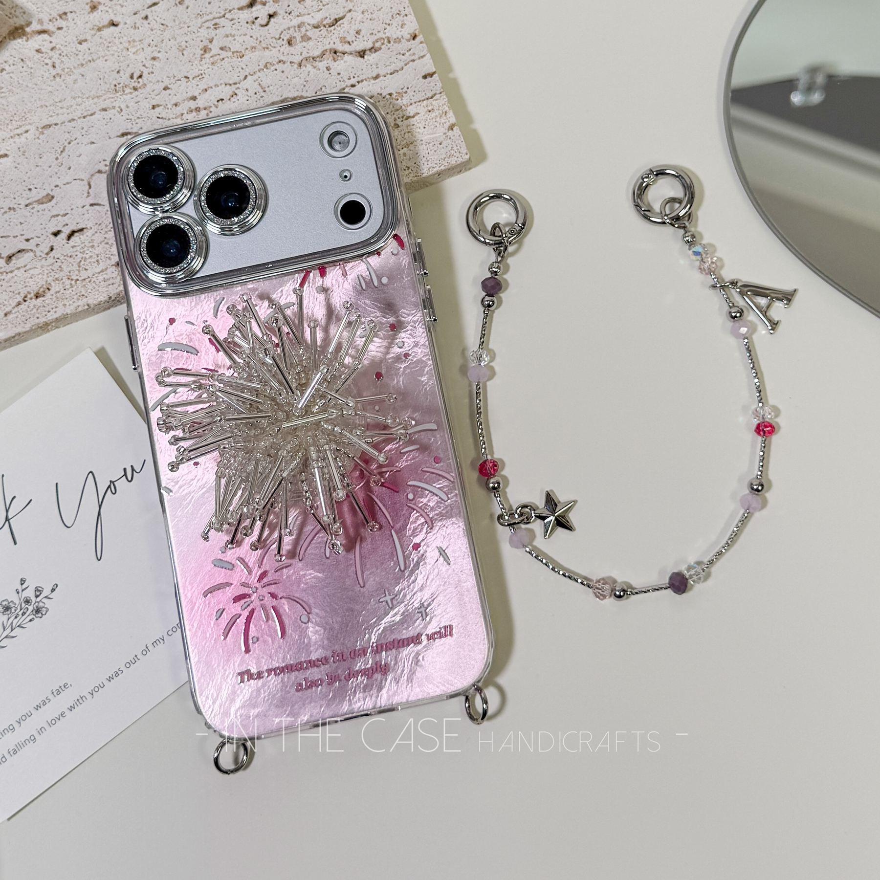 跨年聚会炫彩烟花字母链条手机壳