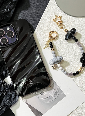 InTheCase暗黑风17ProMax大乌云朵闪电心情氛围小众情侣防摔挂绳学生手机链软壳防丢失挂链全包壳适用苹果