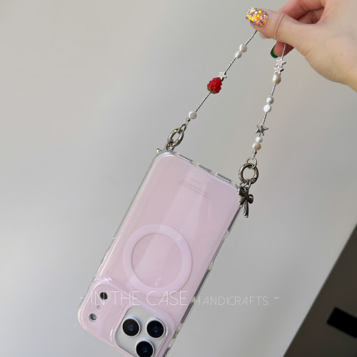 甜美粉树莓珍珠iPhone17手机壳