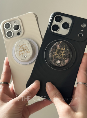 InTheCase美好标语天然石磁吸支架手机壳17promax奶油白适用苹果