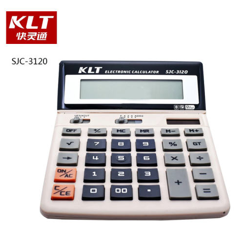 正品KLT快灵通SJC-3120 12位数办公电子太阳能双电源计算器可摇头 - 封面