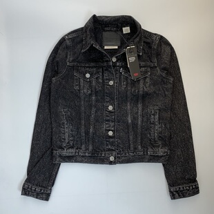 现货Levi's/李维斯女PREMIUM黑色水洗纯棉牛仔夹克外套#299450037