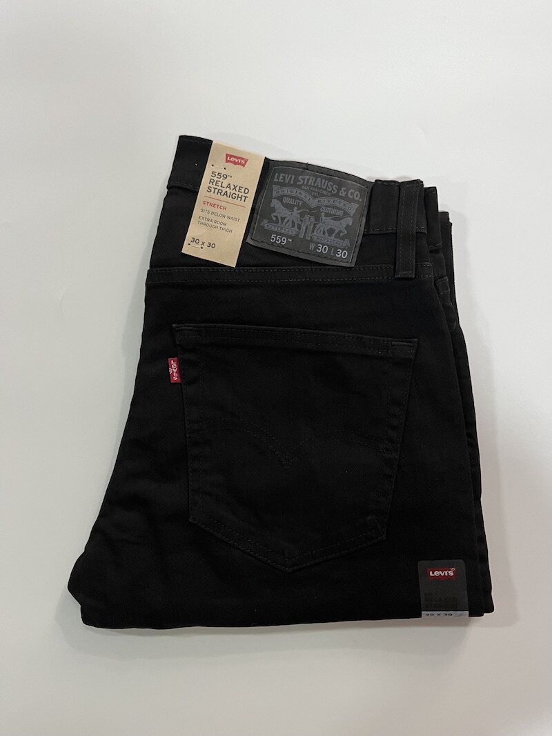 现货Levi's/李维斯男559宽松直筒黑色牛仔裤#005590239