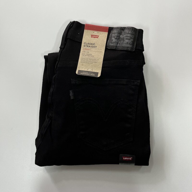 现货Levi's/李维斯女黑色中腰直筒牛仔裤春夏款#392500001