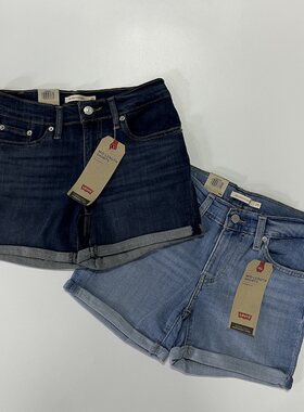 Levi's/李维斯中腰棉弹牛仔短裤