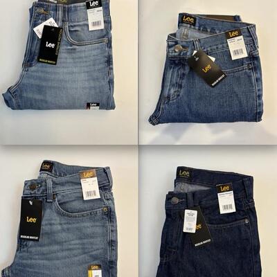 现货Lee男蓝色水洗系列直筒微喇叭牛仔裤多色#1123