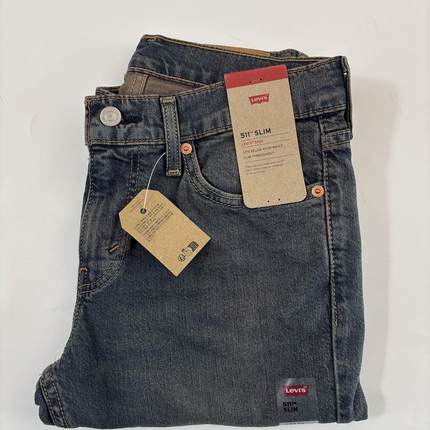 现货Levi's/李维斯男511做旧蓝水洗修身牛仔裤#045115957