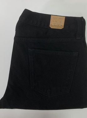 现货J.CREW男484纯棉中腰修身窄脚黑色水洗牛仔裤#BA175