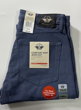 现货Dockers男D2暗蓝色水洗中腰直筒五袋款休闲裤#A13160009