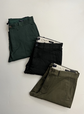 现货J.CREW男纯色中腰直筒休闲裤chino四季款H3186