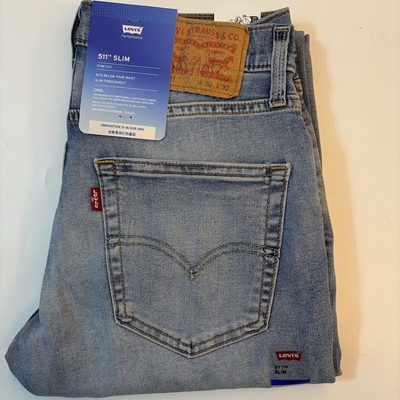 李维斯男薄款冰酷511修身牛仔裤