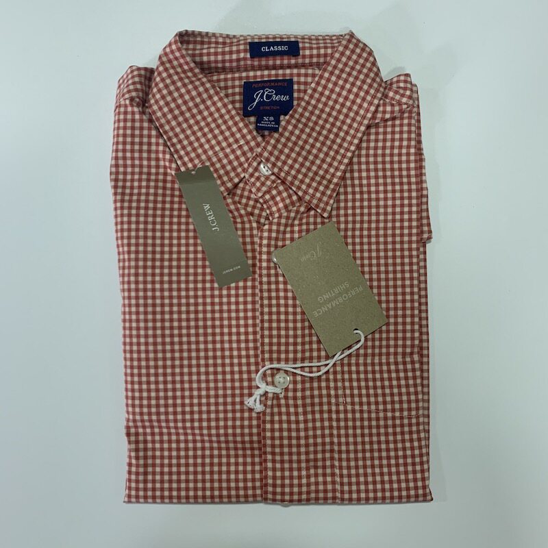 j.crew尖领长袖格子休闲衬衫