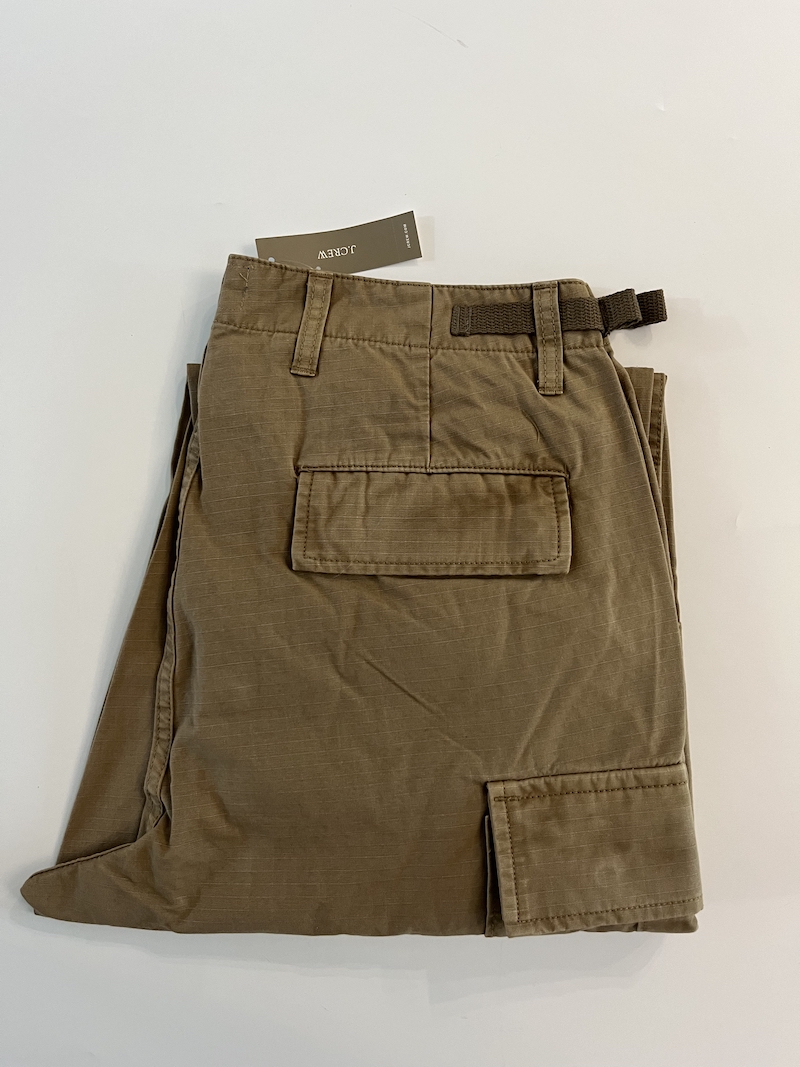 现货J.CREW男纯棉中腰直筒卡其色水洗工装长裤BT353