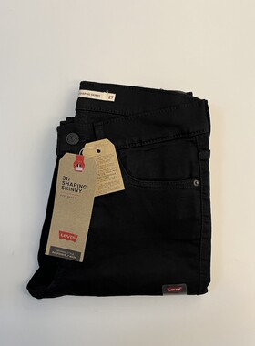 现货Levi's/李维斯女311黑色中腰小脚牛仔裤196260000