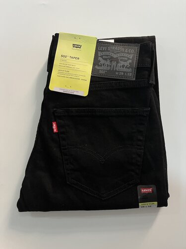 李维斯男502黑色锥形窄脚牛仔裤