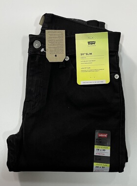 现货Levi's/李维斯男511黑色修身窄脚牛仔裤秋冬款045111907