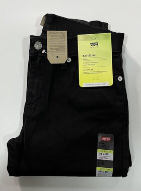 现货Levi's/李维斯男511黑色修身窄脚牛仔裤秋冬款045111907