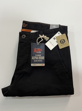 现货Dockers男Alpha黑色中腰修身锥形窄脚休闲裤秋冬款#447150437