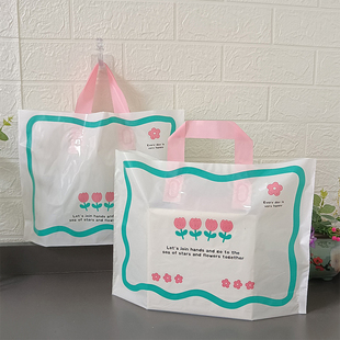 小花手提袋服装 袋饰品礼品袋 店手拎购物袋子定做loao印字塑料包装