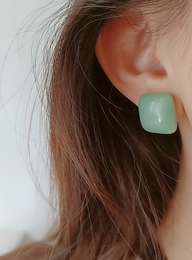 无耳洞佩戴日韩莫兰迪绿色小清新无痛蚊香盘耳夹女甜美森系耳饰新