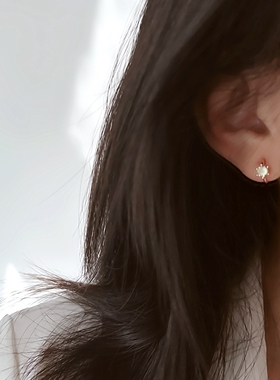 无耳洞入闪钻小绿锆石钻戒款蚊香盘耳夹百搭耳环气质耳饰女高级感