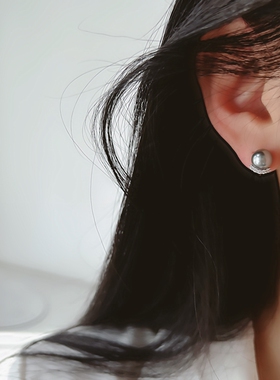 真多麻色锆石灰珍珠蚊香盘耳夹女无痛无耳洞佩戴2025气质耳饰新品