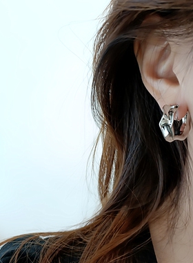 无耳洞气质百搭银色异形C圈无痛防掉蚊香盘耳夹女法式高级感耳饰