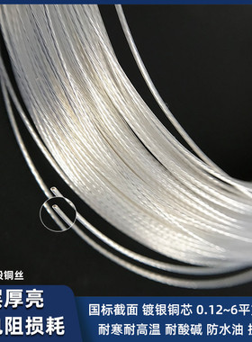 铁氟龙高温镀银线透明AF200/FF46-2电源线机内改装DIY0.12~4平方