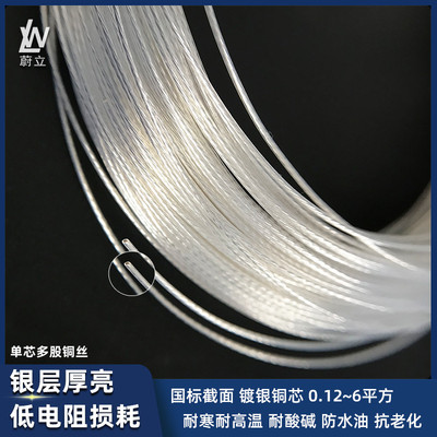 铁氟龙高温镀银线 线透明AF200/FF46-2电源线 线机内改装DIY0.12~