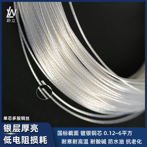 铁氟龙高温镀银线透明AF200/FF46-2电源线机内改装DIY0.12~4平方