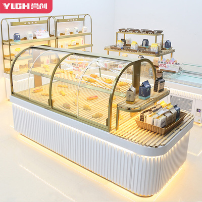 弧形展示柜 面 面包展示柜 面 面包架 中岛柜 边柜面 面包店展示