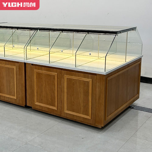 散装零食糕点玻璃展示柜翻门