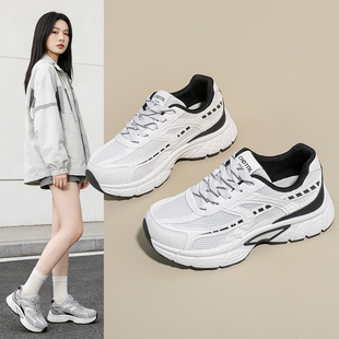学生运动跑步休闲厚底增高百搭女鞋 ins韩版 女2026春季 老爹鞋 新款
