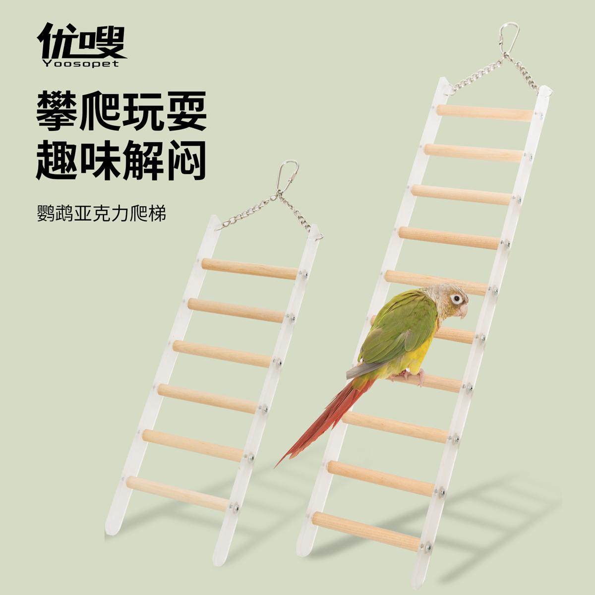 优嗖鹦鹉亚克力爬梯秋千鸟玩具攀爬站架木棍玄凤虎皮牡丹锻炼解闷,宠物/宠物食品及用品,鸟玩具,淘宝优惠券,粉丝福利购,淘宝优惠卷