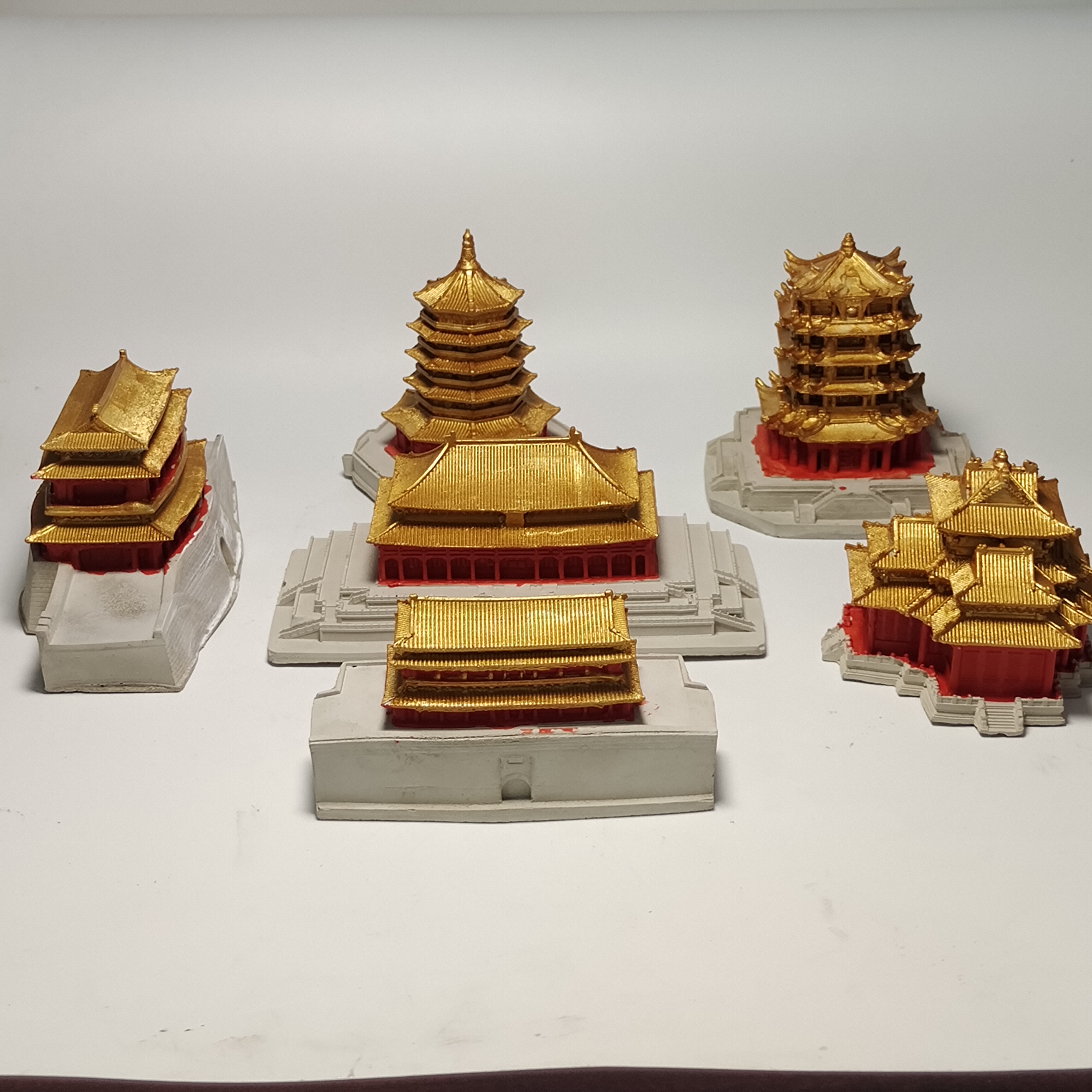 手工制水泥国风微缩古代建筑模型水族微景观假山鱼缸造景装饰摆件