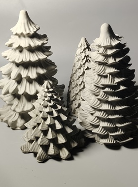 水泥圣诞树桌面客厅玄关电视柜家居饰品鱼缸造景水族装饰品摆件