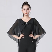 丹宝罗新款 燕尾连体衣显瘦交谊舞蹈服上衣 拉丁舞高级舞衣女士时尚