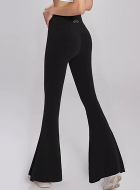 alo薄款高腰提臀瑜伽喇叭裤显瘦显腿长裸感女休闲运动健身舞蹈裤