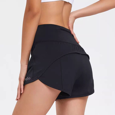 ALO后拉链口袋健身训练运动短裤