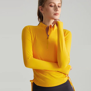 ALOUSAYOGA秋冬瑜伽长袖外套女修身立领拉链抽绳运动健身服上衣