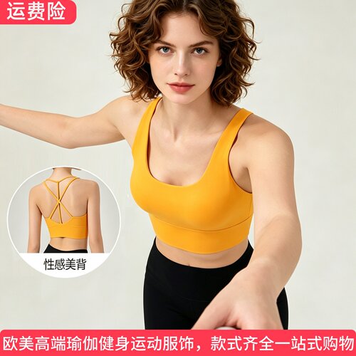 ALO USA YOGA交叉美背收副乳瑜伽内衣聚拢防下垂健身运动跑步背心