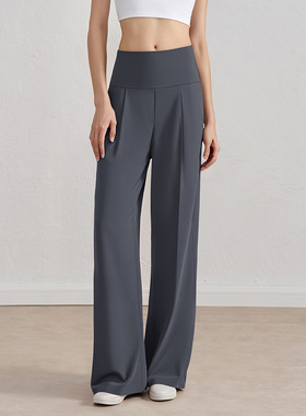 ALO春秋薄款瑜伽直筒裤女宽松阔腿高腰提臀高级感健身运动舞蹈裤