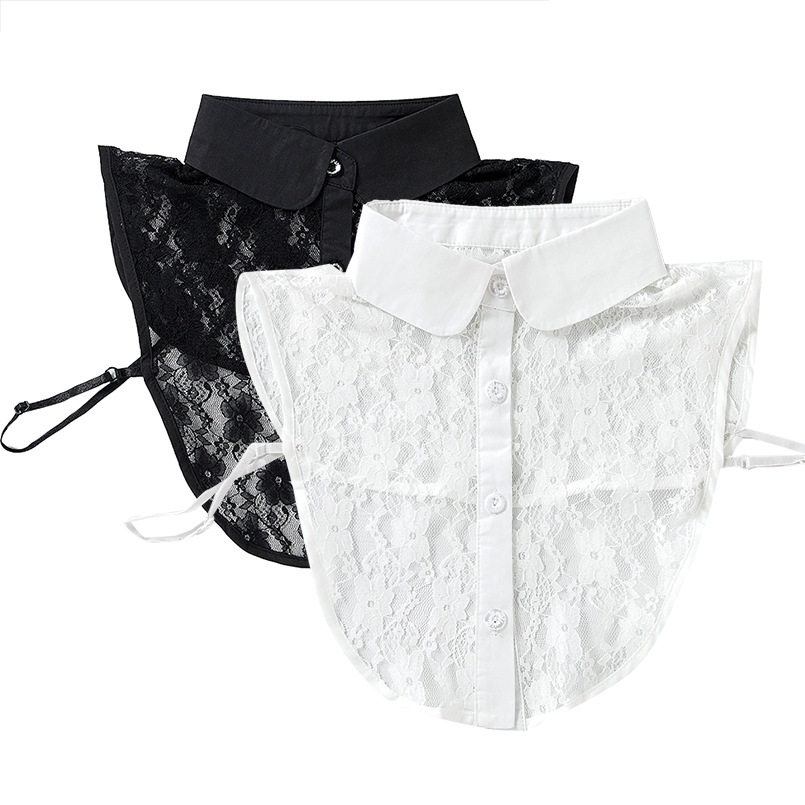 韩国蕾丝女衬衫假领子 复古白色娃娃领半身蕾丝假衣领 百搭包邮