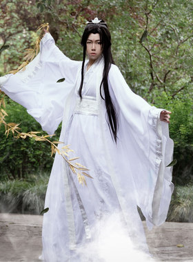 楚晚宁cos服 谢怜白衣晓星尘男古装二哈白猫师尊cosplay服装古风