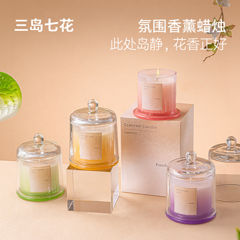 「玫瑰花海」金钟罩仪式感高颜值植物大豆蜡家居摆件礼物香薰蜡烛