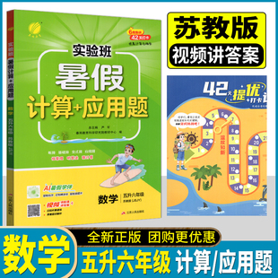应用题数学五升六年级苏教版 春雨教育2025秋实验班暑假计算 计算应用题暑假5升6能力训练数学思维作业衔接提高计算准确率