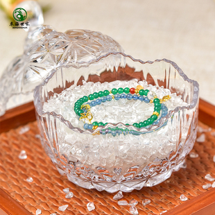 水晶消磁东海碎石原石手链串珠净化水晶碗消磁碗容器白水晶消磁石