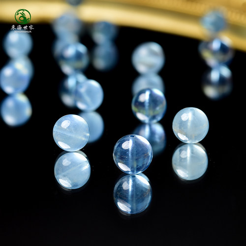 东海世家海蓝宝金发晶散珠